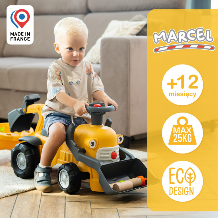 FALK Chodzik Jeździk Koparka Marcel z Przyczepką