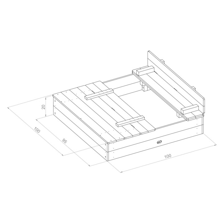 Axi Piaskownica Ella 100 x 95 z Ławeczkami Szara